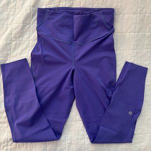 lululemon base pace leggings 25" size 6 charged indigo